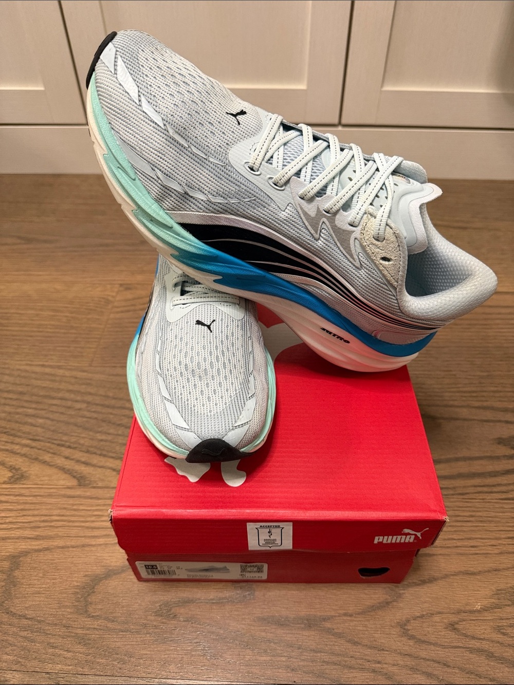 Men’s Puma velocity nitro 4 blue running sneakers size 10.5